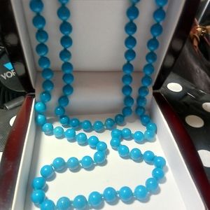TURQUOISE NECKLACE 30IN. 8MM